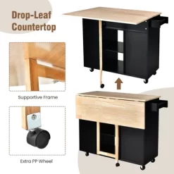 Tangkula Kitchen Island Cart Rolling Serving Trolley W/ Drop Leaf Spice Rack Shelves 19 Tangkula Kitchen Island Cart Rolling Serving Trolley W/ Drop Leaf Spice Rack Shelves -Tangkula GUEST d21eb5ff f0af 465a 8a4c d94e243b6e8f
