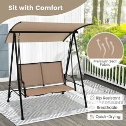 Tangkula 2-Person Patio Swing Seat Swing Bench Canopy Swing Loveseat Outdoor 16 Tangkula 2-Person Patio Swing Seat Swing Bench Canopy Swing Loveseat Outdoor -Tangkula GUEST d293cb0c 2838 4b1f b1db 60f8794e62d4