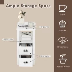 Tangkula 2PCS Nightstand Side End Sofa Table W/ 2 Drawers For Living Room Bedroom White -Tangkula GUEST d3b2b67f b377 4649 b222 541257a930d7