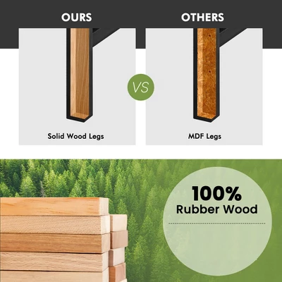 Tangkula Set Of 4 Saddle Bar Stools Counter Height Dining Chairs W/ Wooden Legs Black 6 Tangkula Set Of 4 Saddle Bar Stools Counter Height Dining Chairs W/ Wooden Legs Black - Image 4