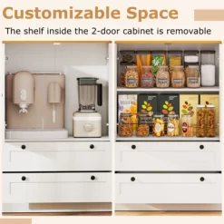 Tangkula Sideboard Buffet Cabinet Kitchen Pantry Hutch Storage Cabinet Farmhouse Credenza -Tangkula GUEST d424613b f467 4384 bb4f 131d791be9cf