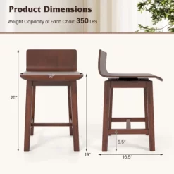 Tangkula Swivel Dining Chair Set Of 2 Farmhouse Wooden Kitchen Chairs Armless Side Chairs -Tangkula GUEST d43ade2a 83c2 4404 bbed 4d2bf3e82a99 1