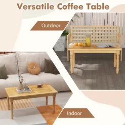 Tangkula Patio Coffee Table W/ Solid Teak Wood Structure Slatted Tabletop For Backyard 15 Tangkula Patio Coffee Table W/ Solid Teak Wood Structure Slatted Tabletop For Backyard -Tangkula GUEST d448c2e7 b187 445e 8393 e09b43c1c26b