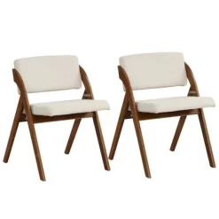 Tangkula Set Of 2 Dining Chairs Folding Kitchen Chair W/ Rubber Wood Legs Padded Seat -Tangkula GUEST d54c45af 00e2 492b aa7a 52e83abfc808