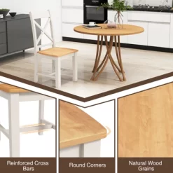 Tangkula Modern Wooden Dining Chairs Set Of 4 W/ High Back Rubber Wood Frame Armless -Tangkula GUEST d5d02a1f d99c 4df3 bfd0 469ef9570718