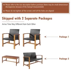 Tangkula 8PCS Patio Conversation Set Outdoor Furniture Set W/ Acacia Wood Frame -Tangkula GUEST d68bd1fb 637a 4994 8a40 6dbedf575c97