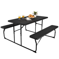 Tangkula Indoor & Outdoor Folding Picnic Table With Bench Seat Heavy Duty Portable Camping Table Set For Camping Dining BBQ Grey/Black/White 19 Tangkula Indoor & Outdoor Folding Picnic Table With Bench Seat Heavy Duty Portable Camping Table Set For Camping Dining BBQ Grey/Black/White -Tangkula GUEST d6e7cd25 f0ee 4715 bcd4 d41ebd805412