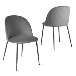 Tangkula Dining Chair Set Of 2 Upholstered Velvet Chair Set W/ Metal Base For Living Room -Tangkula GUEST d73afd8b 8d3b 4e11 80a9 7b41b7adf5b4