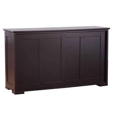 Tangkula Wood Buffet Cupboard Kitchen Storage Cabinet Sideboard W/ Sliding Door 5 Tangkula Wood Buffet Cupboard Kitchen Storage Cabinet Sideboard W/ Sliding Door - Image 3