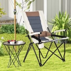 Tangkula Camping Folding Chair W/ Cup Holder 330 LBS Load Capacity For Picnic Camping -Tangkula GUEST d76d9f42 7c0f 41a1 8916 571669223ef5