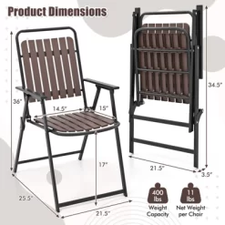 Tangkula 4 Pcs Patio Folding Chairs Portable Outdoor Dining Chairs W/ PP Seat & Back -Tangkula GUEST d7fd6607 de2e 45b4 ae2e d0150b321cd7