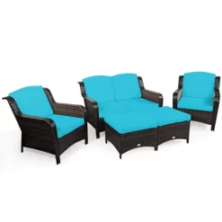 Tangkula 5 PCS Patio Rattan Sectional Sofa Set Outdoor Furniture Conversation Set Cushioned Loveseat Sofa Ottoman 22 Tangkula 5 PCS Patio Rattan Sectional Sofa Set Outdoor Furniture Conversation Set Cushioned Loveseat Sofa Ottoman -Tangkula GUEST d8159c47 a30c 45af 97f7 3b4060a27f8a