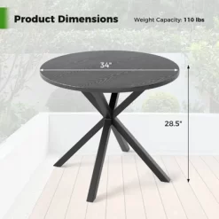 Tangkula 34 Inch Round Patio Bistro Table W/ Wood-Like Top & X-Shaped Legsfor Outside 19 Tangkula 34 Inch Round Patio Bistro Table W/ Wood-Like Top & X-Shaped Legsfor Outside -Tangkula GUEST d8345e72 e193 441c 807c 6a8236fa7b5b