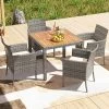 Tangkula Outdoor PE Wicker Chairs Set Of 4 Patio Dining Armchairs W/ Padded Cushions -Tangkula GUEST d89df64b bf70 42df ac3e f41227bfa3a5