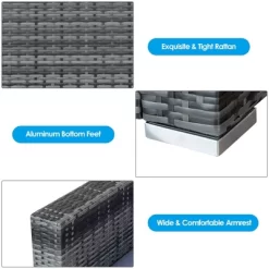 Tangkula 3PCS Rattan Patio Conversation Set Outdoor Furniture Set W/ Table Cushion -Tangkula GUEST d8eeb23f acf0 4139 a5d4 15f5efcc2a62