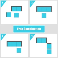 Tangkula 4-Piece Outdoor Rattan Sofa Set Sectional Conversation Couch Ottoman Turquoise/Red -Tangkula GUEST d93135ed bb3f 4395 b677 be3238f59bff