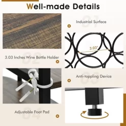 Tangkula Wine Rack Table Coffee Bar Cabinet Freestanding Liquor Stand Glass Holder 10 Tangkula Wine Rack Table Coffee Bar Cabinet Freestanding Liquor Stand Glass Holder -Tangkula GUEST d93614f8 9d77 40f4 bf98 c34e6fdb7215