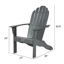 Tangkula 2PCS Wooden Classic Adirondack Chair Lounge Chair Outdoor Patio Grey -Tangkula GUEST d951e2a2 c5fe 4f31 a03c 5a06c5832b6a