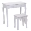 Tangkula Oval Mirror 4 Drawer Vanity Mirror Makeup Table W/ Cushioned Stool White 2 Tangkula Oval Mirror 4 Drawer Vanity Mirror Makeup Table W/ Cushioned Stool White -Tangkula GUEST d95996eb 2447 4e9a 9d27 b5c08de56ca3