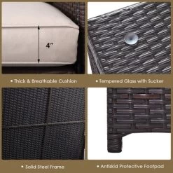 Tangkula 6 Piece Patio Sofa & Fire Table Set Outdoor Rattan Sectional Sofa Set W/ Storage Box Beige 13 Tangkula 6 Piece Patio Sofa & Fire Table Set Outdoor Rattan Sectional Sofa Set W/ Storage Box Beige -Tangkula GUEST d9fe8b23 0ebf 41fc a344 703c7df17cb8