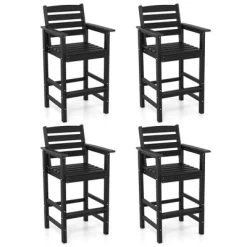 Tangkula Patio Bar Stools Set Of 4 Tall Adirondack Chair W/ Backrest Armrests & Footrests -Tangkula GUEST da2b8b9e d0eb 4415 beb7 fe53358c2dd8
