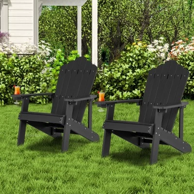 Tangkula 2PCS Adirondack Chair HIPS Adirondack Chair W/Cup Holder Realistic Wood Grain Weather Resistant Outdoor Chair For 380 LBS Weight Capacity Black/Navy/White/Teak/Dark Green/Red/Light Grey/Yellow 3 Tangkula 2PCS Adirondack Chair HIPS Adirondack Chair W/Cup Holder Realistic Wood Grain Weather Resistant Outdoor Chair For 380 LBS Weight Capacity Black/Navy/White/Teak/Dark Green/Red/Light Grey/Yellow