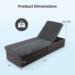 Tangkula Outdoor Chaise Lounge W/ Long Seat Cushion Heavy-Duty Metal Frame 12 Tangkula Outdoor Chaise Lounge W/ Long Seat Cushion Heavy-Duty Metal Frame -Tangkula GUEST da7bb5f3 b521 493a bd10 405ecfdbfa86