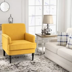 Tangkula Set Of 2 Modern Accent Chair Upholstered Sofa Chair W/ Rubber Wood Legs Yellow 12 Tangkula Set Of 2 Modern Accent Chair Upholstered Sofa Chair W/ Rubber Wood Legs Yellow -Tangkula GUEST dab8dbf1 5e62 4ea9 bb76 355422eca76f
