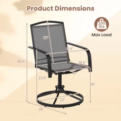 Tangkula Patio Swivel Chairs Set Of 4 W/ High Back & Round Metal Base For Backyard 19 Tangkula Patio Swivel Chairs Set Of 4 W/ High Back & Round Metal Base For Backyard -Tangkula GUEST db1cdd2f 5246 425c 92f0 9959bf8ae7e9