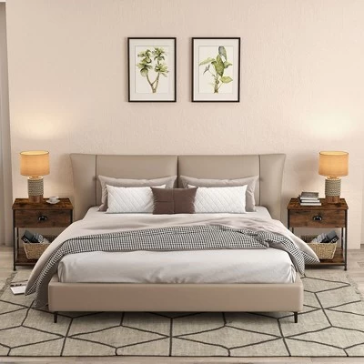 Tangkula 2-tier Nightstand Bedside End Sofa Coffee Table For Bedroom Living Room 5 Tangkula 2-tier Nightstand Bedside End Sofa Coffee Table For Bedroom Living Room - Image 3