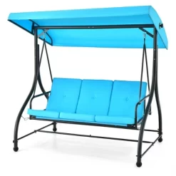 Tangkula 3-Seat Outdoor Converting Patio Swing Glider Adjustable Canopy Porch Swing -Tangkula GUEST dd0d020e 745e 41e2 8d49 468d70d76d3b