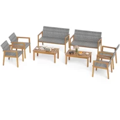 Tangkula 8 Pieces Patio Furniture Set PE Rattan Patio Bistro Set W/ Loveseat 19 Tangkula 8 Pieces Patio Furniture Set PE Rattan Patio Bistro Set W/ Loveseat -Tangkula GUEST dd2dcca7 ab8d 4c3e 915b 2630aebd3caa