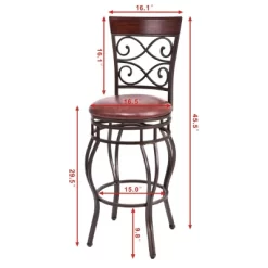 Tangkula 2PCS Bar Stools Dining Kitchen Pub Chair