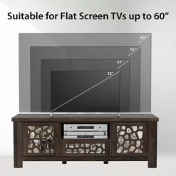 Tangkula 55" Retro TV Stand Media Entertainment Center W/ Mirror Doors & Drawer Brown -Tangkula GUEST dd7efc03 8bf8 4b80 93ff 2fd6019f348c