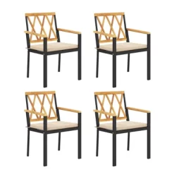 Tangkula Patio Dining Chairs Set Of 4 Metal Outdoor Chairs W/ Removable Padded Cushions -Tangkula GUEST ddbf4074 e979 452a 950d 24e9d48a8991