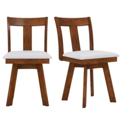 Tangkula Swivel Dining Chairs Set Of 4 Dining Room Chairs W/ Rubber Wood Frame -Tangkula GUEST ddc24d2b 0461 4f18 9198 cfdbe7698751