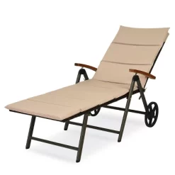 Tangkula Outdoor Rattan Wicker Lounge Chair Folding Patio Chaise W/ Wheels & Cushion 24 Tangkula Outdoor Rattan Wicker Lounge Chair Folding Patio Chaise W/ Wheels & Cushion -Tangkula GUEST ddedb468 d331 4204 931f 5e4b696e56eb