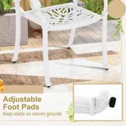 Tangkula Set Of 2 Cast Aluminum Patio Dining Chairs Stackable Outdoor Dining Chairs With Armrests Outdoor Bistro Chairs White 15 Tangkula Set Of 2 Cast Aluminum Patio Dining Chairs Stackable Outdoor Dining Chairs With Armrests Outdoor Bistro Chairs White -Tangkula GUEST de09d94f 0fd1 42e3 9110 362cbf2d321a