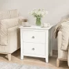 Tangkula Modern Nightstand With Storage 2 Drawers & Support Legs For Bedroom White -Tangkula GUEST de2181a2 a5dd 468f 8128 9eb097174683
