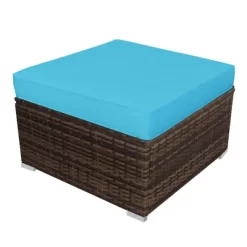 Tangkula 5-Piece Outdoor Rattan Wicker Sofa Set Lounge Chair With Turquoise Cushions -Tangkula GUEST de38d8fd 7bd3 44c1 b445 e2a14aa0e260