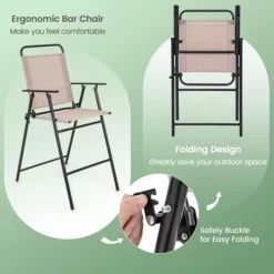 Tangkula 4PCS Bistro Set Folding Counter Height Chairs Round Bar Table & Umbrella Patio 13 Tangkula 4PCS Bistro Set Folding Counter Height Chairs Round Bar Table & Umbrella Patio -Tangkula GUEST de3b5845 9fa7 41b1 8f53 6287a03a2899