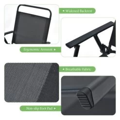 Tangkula 6-Piece Patio Dinning Sets Garden Table Set Outdoor Folding Chairs & Glass Table Set W/ Umbrella Grey -Tangkula GUEST de5eee35 f81a 4b89 90c5 5a1e6cb60a3d