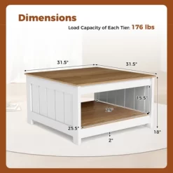 Tangkula Coffee Table W/ Storage Shelf Farmhouse Rustic Center Table Space-Saving 18 Tangkula Coffee Table W/ Storage Shelf Farmhouse Rustic Center Table Space-Saving -Tangkula GUEST de8bd552 07e5 4e41 887c 5395a6b605b5