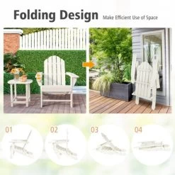 Tangkula Patio 3PCS Adirondack Chair Side Table Set Outdoor Chair Set With End Table Weather Resistant Cup Holder For Backyard Garden White 11 Tangkula Patio 3PCS Adirondack Chair Side Table Set Outdoor Chair Set With End Table Weather Resistant Cup Holder For Backyard Garden White -Tangkula GUEST df2c9de2 6523 49e0 b002 a68c35c1ae45