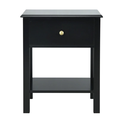 Tangkula End Table Nightstand W/Drawer & Shelf Bedroom Living Room Furniture Black 8 Tangkula End Table Nightstand W/Drawer & Shelf Bedroom Living Room Furniture Black - Image 6