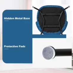 Tangkula Dining Chair Set Of 4 Upholstered Velvet Chair Set W/ Metal Base For Living Room -Tangkula GUEST df969625 555e 437e a712 d285d0155217