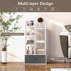 Tangkula Tree Shaped Bookcase With Drawer Free Standing Bookshelf With 7 Open Storage Shelves Tall Display Rack With Bookshelves White 14 Tangkula Tree Shaped Bookcase With Drawer Free Standing Bookshelf With 7 Open Storage Shelves Tall Display Rack With Bookshelves White -Tangkula GUEST dfd20de0 e7c7 4fce 82ce 383a9ca0df94