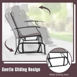 Tangkula 4PCS Outdoor Glider Chair & Table Set Patio Conversation Furniture Set -Tangkula GUEST e059b1bb ea0c 4420 b128 2964c8ce1b58
