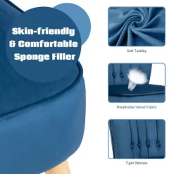 Tangkula Velvet Armless Chair & Ottoman Set Leisure Sofa Chair With Footstool Pink BlueGreen 16 Tangkula Velvet Armless Chair & Ottoman Set Leisure Sofa Chair With Footstool Pink BlueGreen -Tangkula GUEST e07cfbcc ff02 430a ac54 488251f0e12e