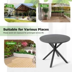 Tangkula 34 Inch Round Patio Bistro Table W/ Wood-Like Top & X-Shaped Legsfor Outside 18 Tangkula 34 Inch Round Patio Bistro Table W/ Wood-Like Top & X-Shaped Legsfor Outside -Tangkula GUEST e085656a 19e6 4fca a238 3fdf83b4ed6f